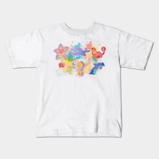 Colorful Sea Life For Kids Kids T-Shirt